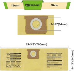 5 Pack 91964 Shop Vac Bags 4 Gallon Type D High Efficiency 5 Pack, yellow