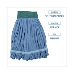 Boardwalk MWTMBCT Microfiber Looped-End Wet Mop Head – Medium, Blue (12/CT) New