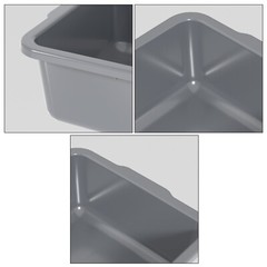 Idotry 32 Liter Large Plastic Bus Trays, Commercial Bus Tub Box Set of 4, Grey