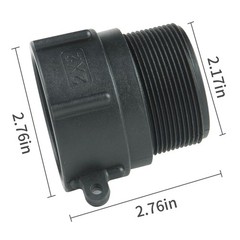 IBC Tote Fittings Adapter 2″ Female Buttress Coarse Thread x 2 inches, Black