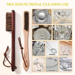 Horsehair Silver Brush Jewelry Cleaning Cloth Set – Detailing Brush for Silve…