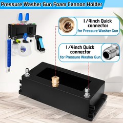 Boltigen Wall Mounted Pressure Washer Gun Holder, Foam Cannon Organize Black