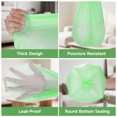2-Gallon Green Small Garbage Bags – Compostable Mini Trash Bag 100 Count Unsc…