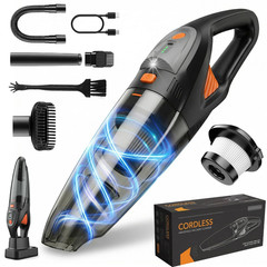 Handheld Vacuum Cordless, 25000Pa Powerful Suction Car Portable Orange