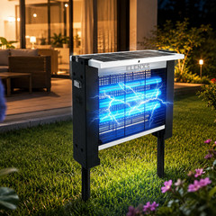 4500V Solar Bug Zapper Outdoor Mosquito Zapper Waterproof Rechargeable Fly Trap