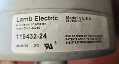 (Used) Ametek 119432-24 – Vac Motor, 36V Dc, 3 Stage.(fits Nilfisk and others)