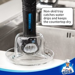 MR.SIGA Soap Dispensing Dish Brush Storage Set, Kitchen 4×6 – 4pack, Black
