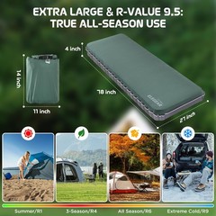 Elegear Air & Foam Camping Mattress, CumbreX™ 4″ Ultra-Thick Memory Foam S