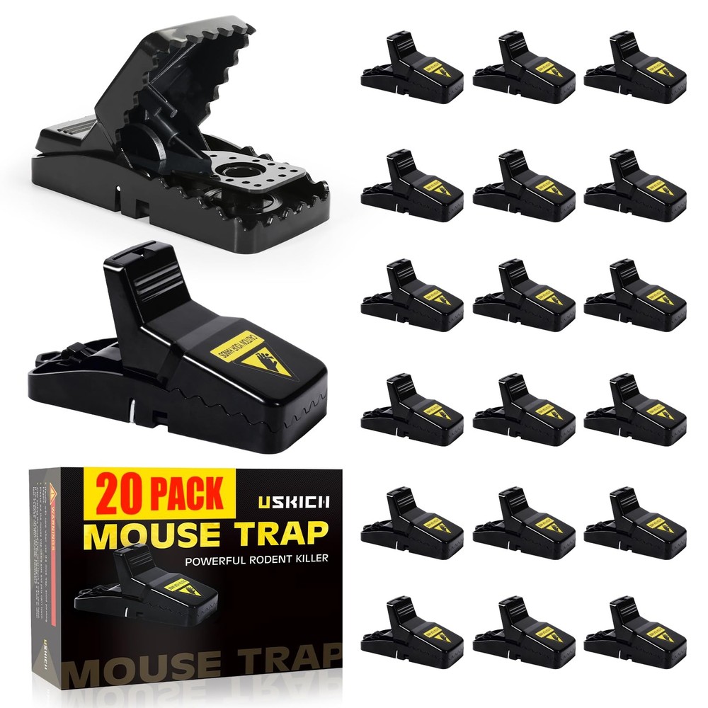 20 Pack Mouse Traps Indoor for Home,Mice 20, black-20PCS