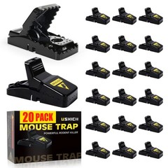 20 Pack Mouse Traps Indoor for Home,Mice 20, black-20PCS