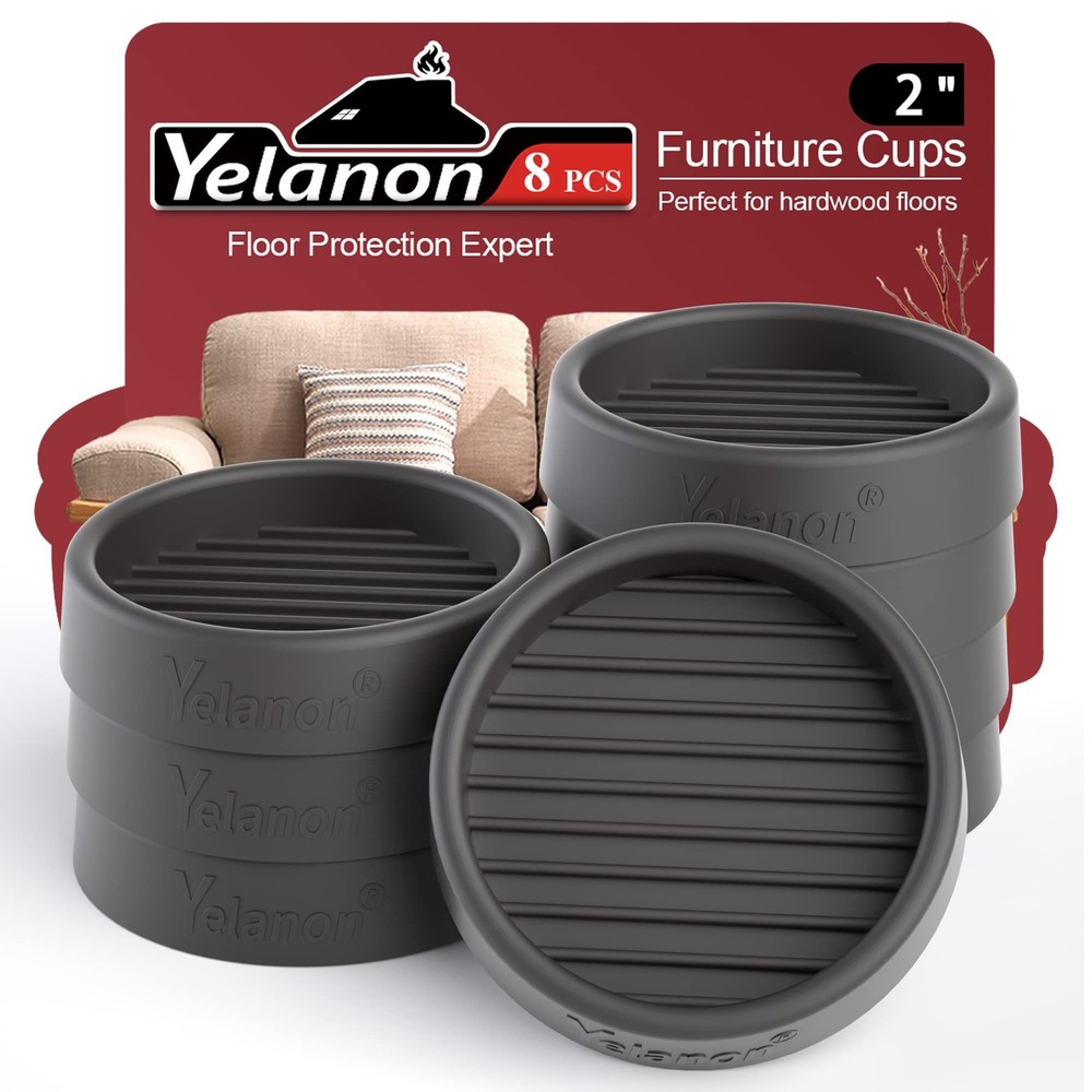 Yelanon Furniture Coasters – 8 Pcs 2”Round 8pcs 2″ Round, Black