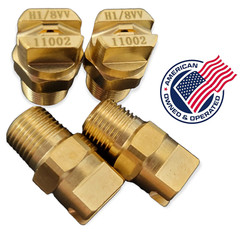 Carpet Cleaning 11002 Wand Jet Nozzle 1/8” Brass V-Jet 110-Degree (Set of 4)