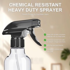 Uineko Spray Bottles 2-Pack, 10 Oz, Mist & Stream, Heavy 10 Ounces, Clear