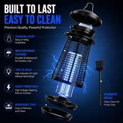 Bug Zapper Outdoor Indoor, 18W Electric Mosquito Zapper 4200V, UV Light Fly
