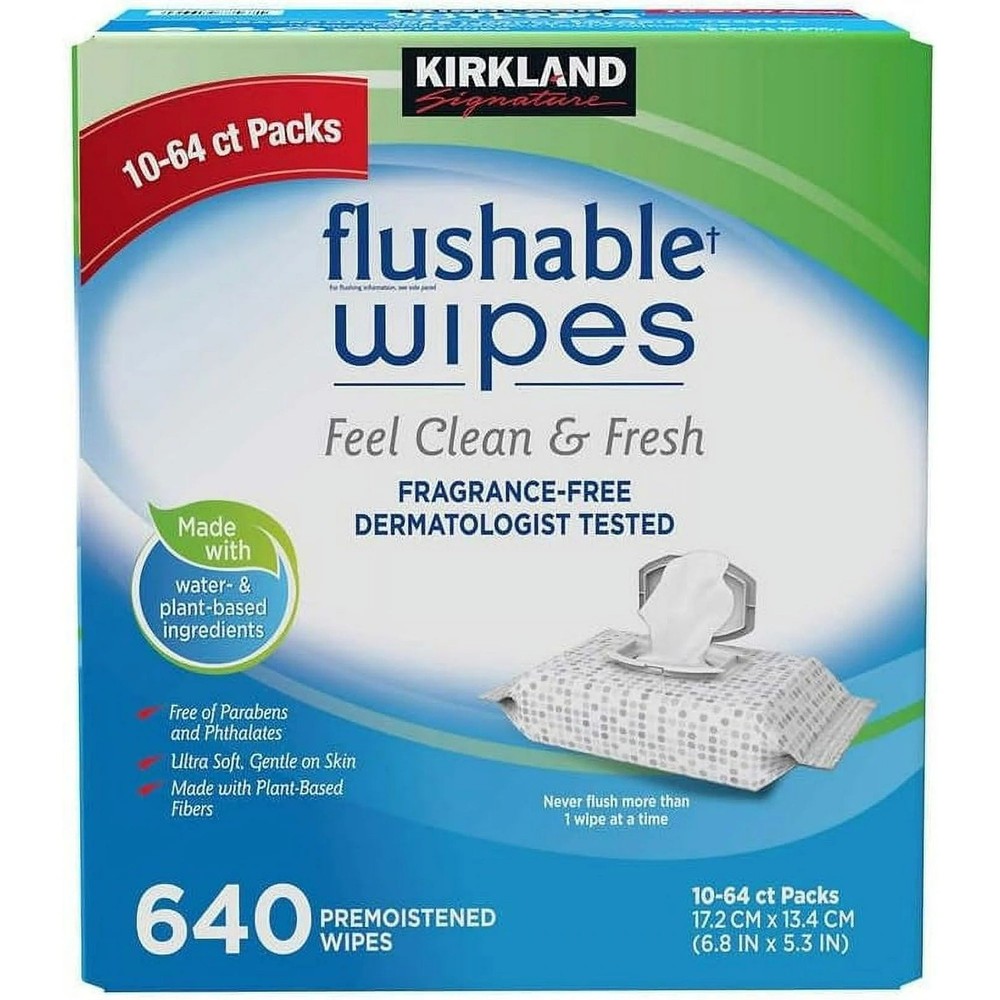 Moist Flushable Enhanced Cleansing Hypoallergenic Plant-Based Wipes – 640 Count