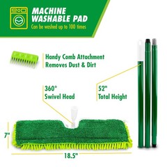 Libman 18″ 2-Sided Microfiber Dust Mop, Double Sided Dry Wet Mops for Floor C…