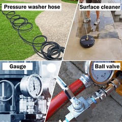 M MINGLE Ball Valve Pressure Washer Adapter, 2 Sets 3/8 Inch 1.6 inch, Silver
