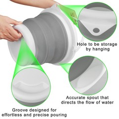 Collapsible Mop Bucket and Ice Bucket-5L(1.3 Gallon) Household 5L, Gray