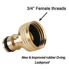 HQMPC Garden Hose Quick Connector Water Connect ¾ 3 Sets, Brass