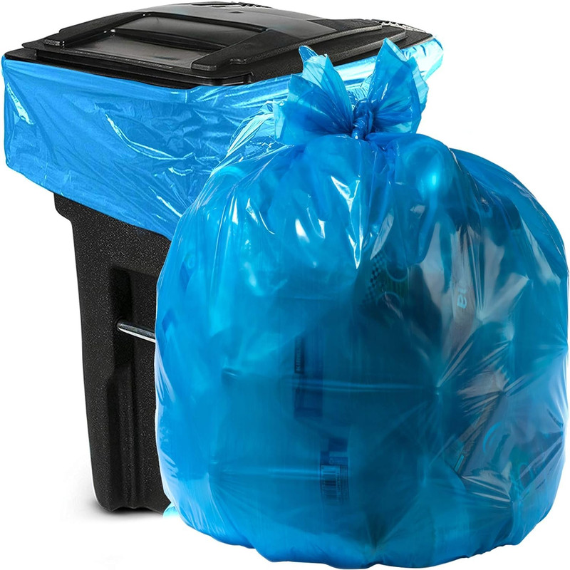 Aluf Plastics 55 Gallon Blue Trash Bags For Rubbermaid Brute – Pack Of 100 –