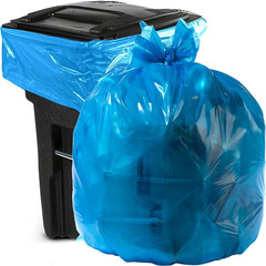 Aluf Plastics 55 Gallon Blue Trash Bags For Rubbermaid Brute – Pack Of 100 –