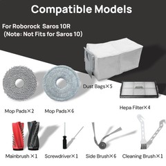 26Pcs Replacement Parts Accessories Kit Compatible with for Roborock Black
