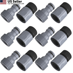 Hourleey Garden Hose Quick Connector 3/4 Inch Plastic Black, Gray