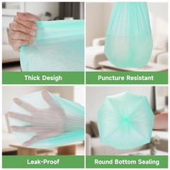 3 Gallon Trash Bag Bathroom Green-Unscented – Small Kitchen Mini Garbage Bags…