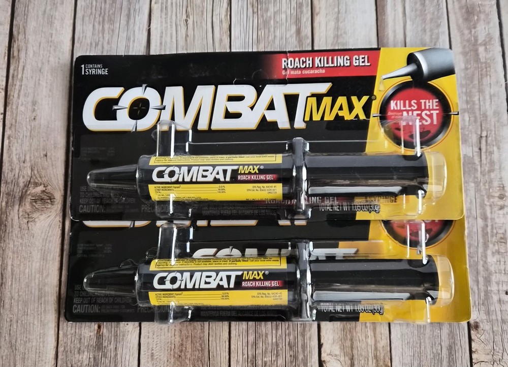 2pk Combat MAX Indoor Outdoor 60g Source Kill Roach Killing Gel 24/7 Kills Nest