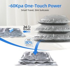 Vacuum Storage Bags with -60000Pa USB Pump,15 Pack 15 Combo, 15 bags+pump