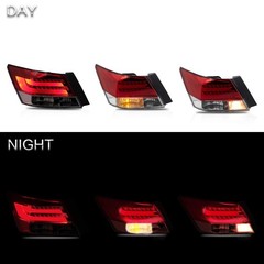 Tail Lights Fit Accord Inspire 8th Gen Sedan 2008-2013 Red Clear 2PCS