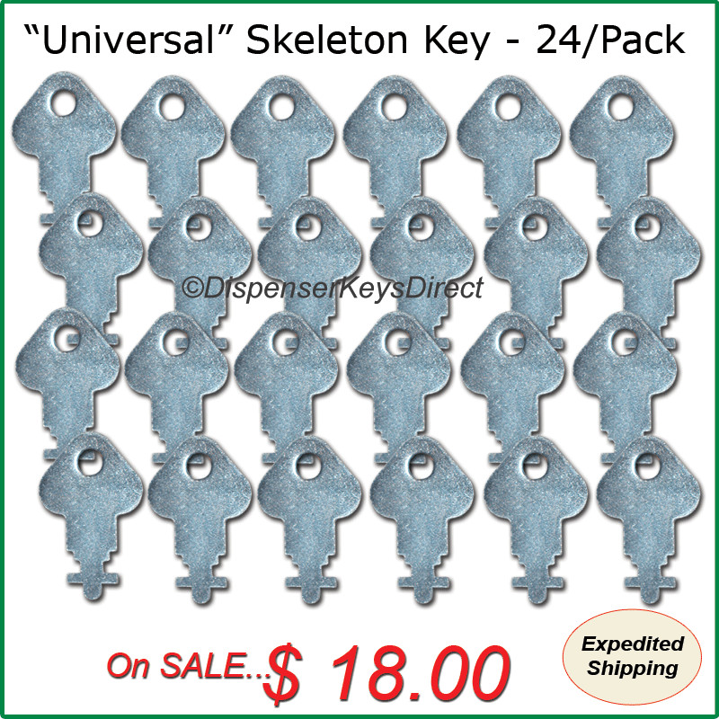 “Universal” Skeleton Dispenser Key – (24/pc.) “Master Pack”