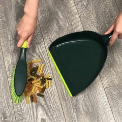 Pine-Sol Dustpan and Brush Set | Nesting Snap-On Design | Portable, Green