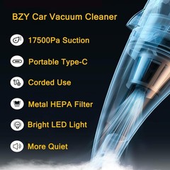 BZY Handheld Vacuum Cleaner Cordless Rechargeable 17500Pa Strong Suction Smal…