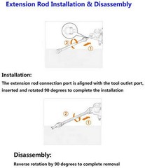 5.9 inch Short Lance Extension Rod Adapter for Worx WG629E WG630 WU629 Black