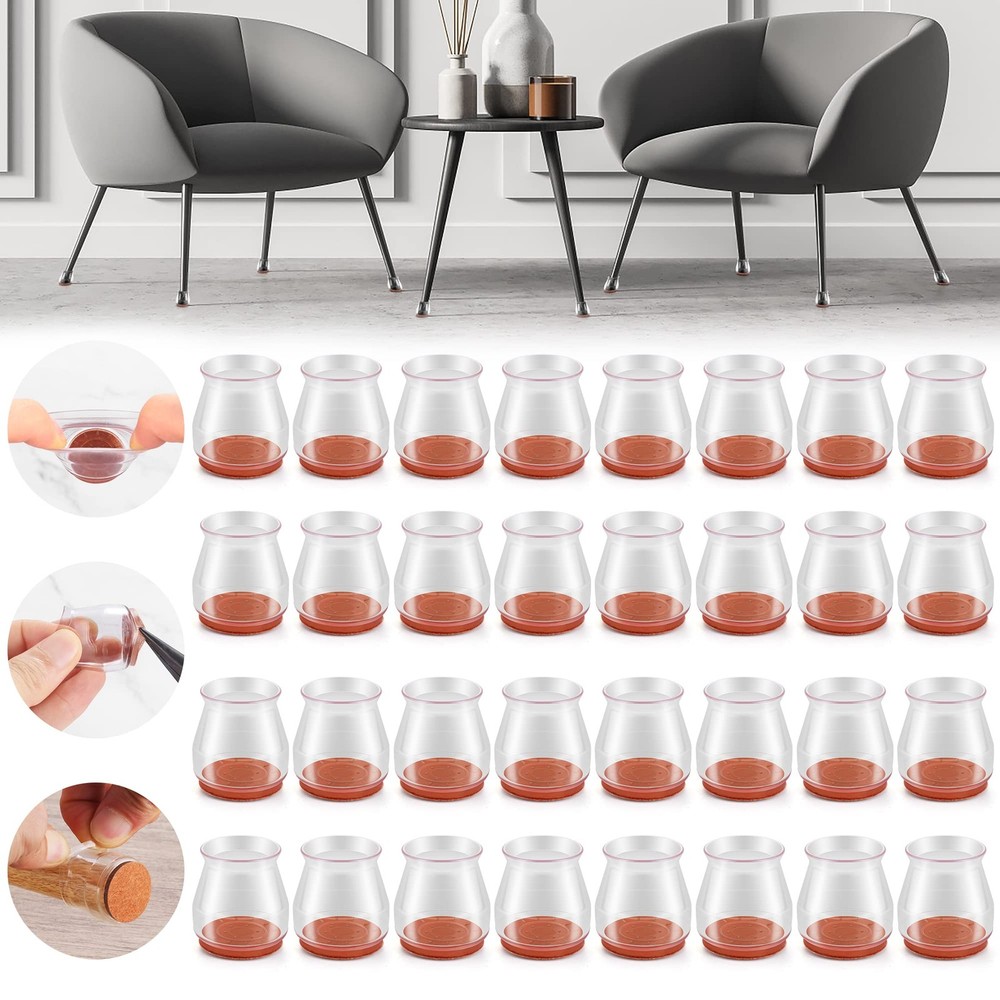32PCS Upgraded Silicone Universal Small(Fit:0.79″-1.18″), Transparent-32pcs