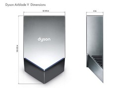 DYSON AIRBLADE HU02 HAND DRYER V LV SILVER NICKEL BATHROOM AB12 120v WALL MOUNT