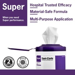 CASE 12 PDI Q55172 Super Sani-Cloth Germicidal Disposable Wipes Large CANISTERS
