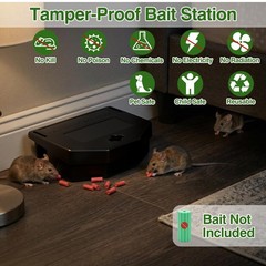 Mysora 12 Pack Reusable Mouse Bait Station with Lock and Keys Pet Black