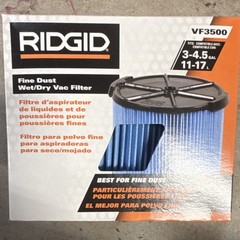 RIDGID VF3500 Fine Dust Wet/Dry Reusable 3-Layer Filter Material