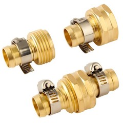 2 Set Brass Garden Hose Repair Connector Kit with 2 Set, Fit for 5/8″ hose