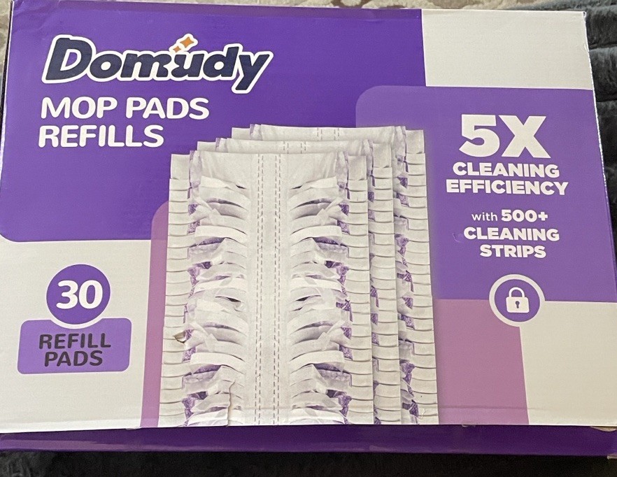 5X Cleaning Power Mop Refills for Swiffer 30 Count, White and Purple Pads/Clean