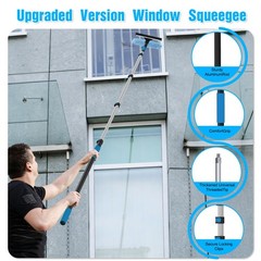 Veebuyla 16Ft Reach Window Squeegee Kit Extension Pole 2-In-1 Professional