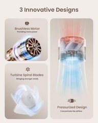 Portable Mini Handheld Turbo Fan, 4 Speed High Velocity Personal Cooling Devi…