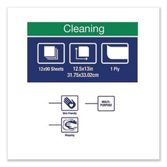 Tork Paper Wiper Plus, 12.5 x 13, White, 1/4 Fold, 90/Pack, 12 Packs/Carton