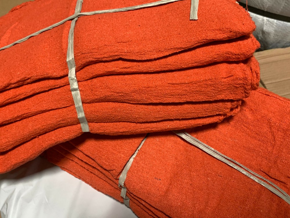 500 new great mechanics shop rags towels orange heavy Duty