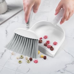 NACENA Small Dust Pan and Brush Set, Mini Broom Dustpan 1, Grey & White