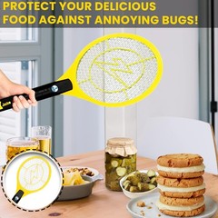 Electric Fly Swatter Racket Indoor Bug Zapper for Home Mosquito Killer