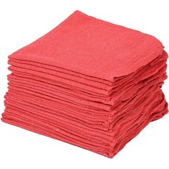 Global Industrial 25 Lb. Box 100% Cotton Shop Towels Red