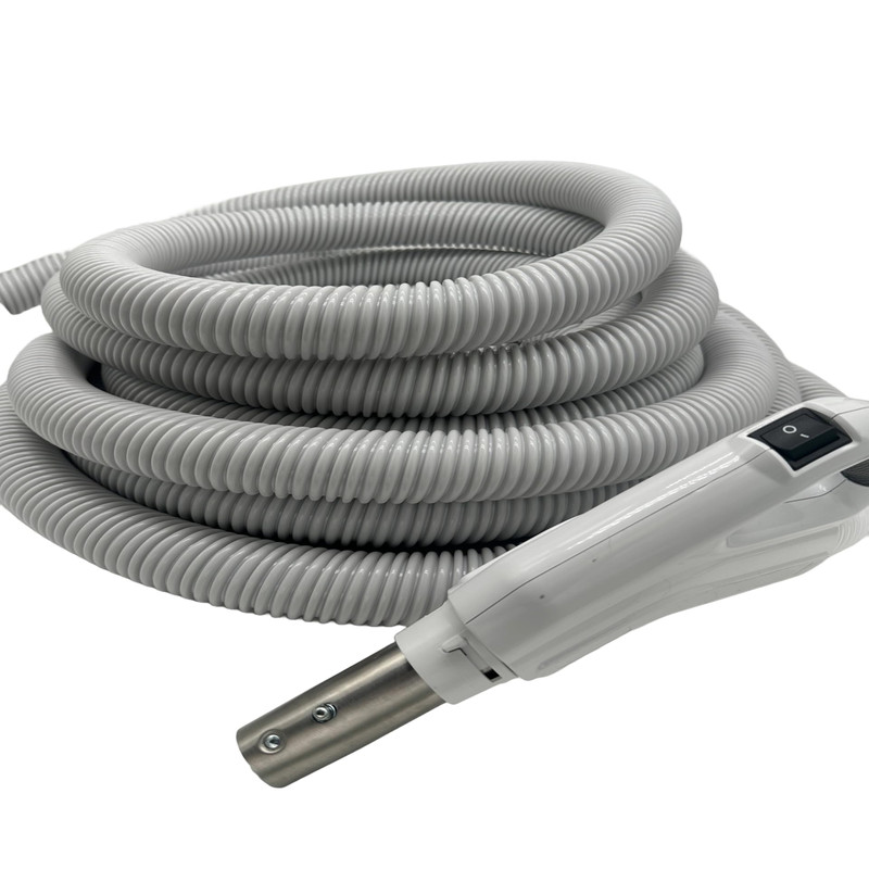 Merchandise Mecca Universal Central Vacuum 30 Ft Voltage Hose White Crushproof